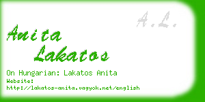 anita lakatos business card